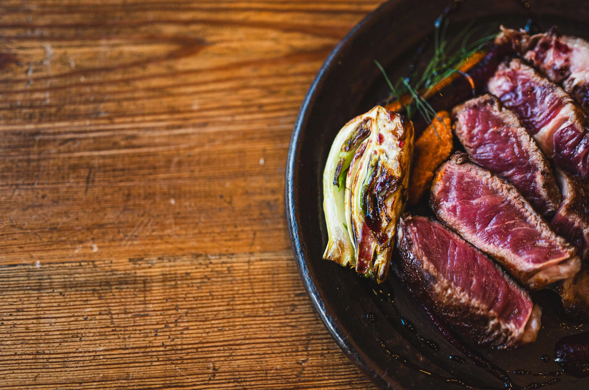 Delicious steak dinner